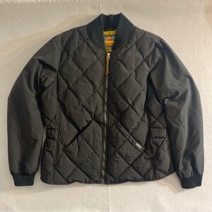 Eddie Bauer Down Jacket Woman’s XL Black 1936 Skyliner Model Bomber Quilted.